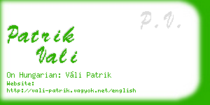patrik vali business card